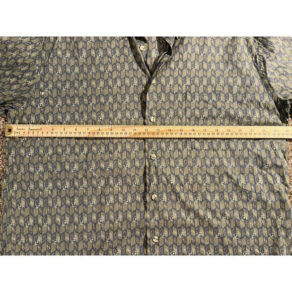 Burma Bibas Button Up 100% Cotton Shirt Mens Large‎ Green - Picture 5 of 7